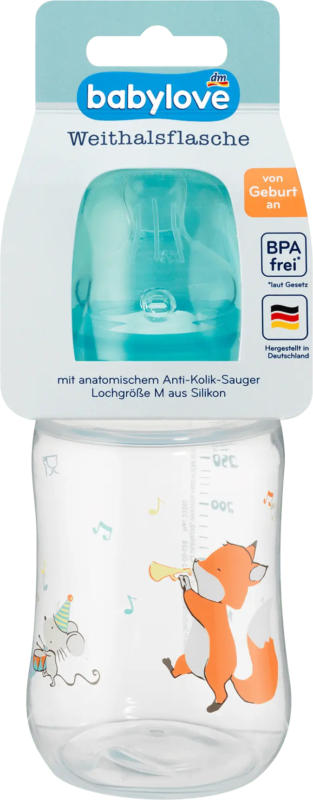 babylove Weithalsflasche von Geburt an sortiert