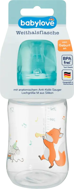 babylove Weithalsflasche von Geburt an sortiert