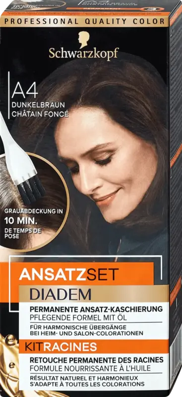 Schwarzkopf Diadem Ansatzset - Nr. A4 Dunkelbraun