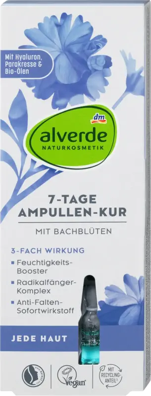 alverde NATURKOSMETIK 7-Tage Ampullen-Kur mit Bachblüten