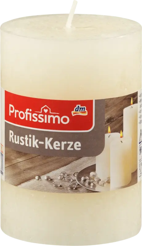 Profissimo Rustik Stumpenkerze 100/68 mm - elfenbein