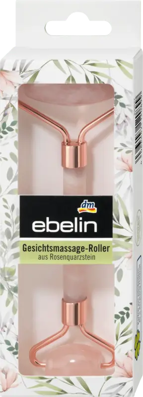 ebelin Gesichtsmassage-Roller aus Rosenquarz