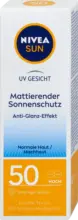 dm drogerie markt NIVEA SUN Mattierender Sonnenschutz UV Gesicht LSF 50