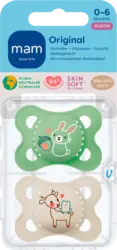 MAM Original Pure Schnuller 0-6 Monate grün/beige