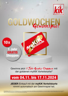 Vorschau der Angebote: Kik Goldwochen Gewinnspiel gültig ab 04.11.2024