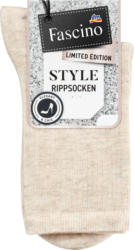 Fascino Socken mit Rippstruktur & Glitzergarn beige Gr. 35-38