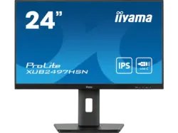 IIYAMA ProLite XUB2497HSN-B1 24’’ (60.5 cm) Monitor für Business, IPS-Panel-Technologie, USB-C Dock und RJ45 (LAN) Anschluss