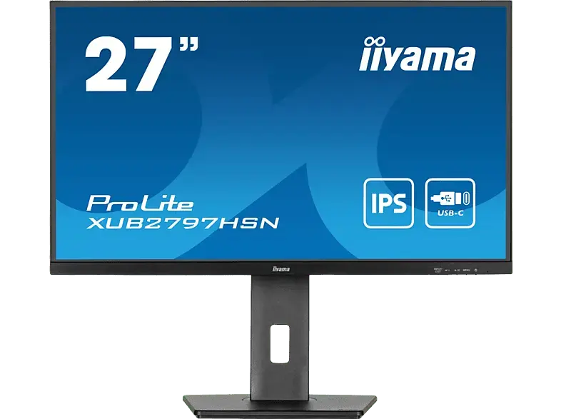 IIYAMA ProLite XUB2797HSN-B1 27’’ (68.5 cm) Monitor für Business, mit IPS-Panel-Technologie, USB-C Dock und RJ45 (LAN) Anschluss