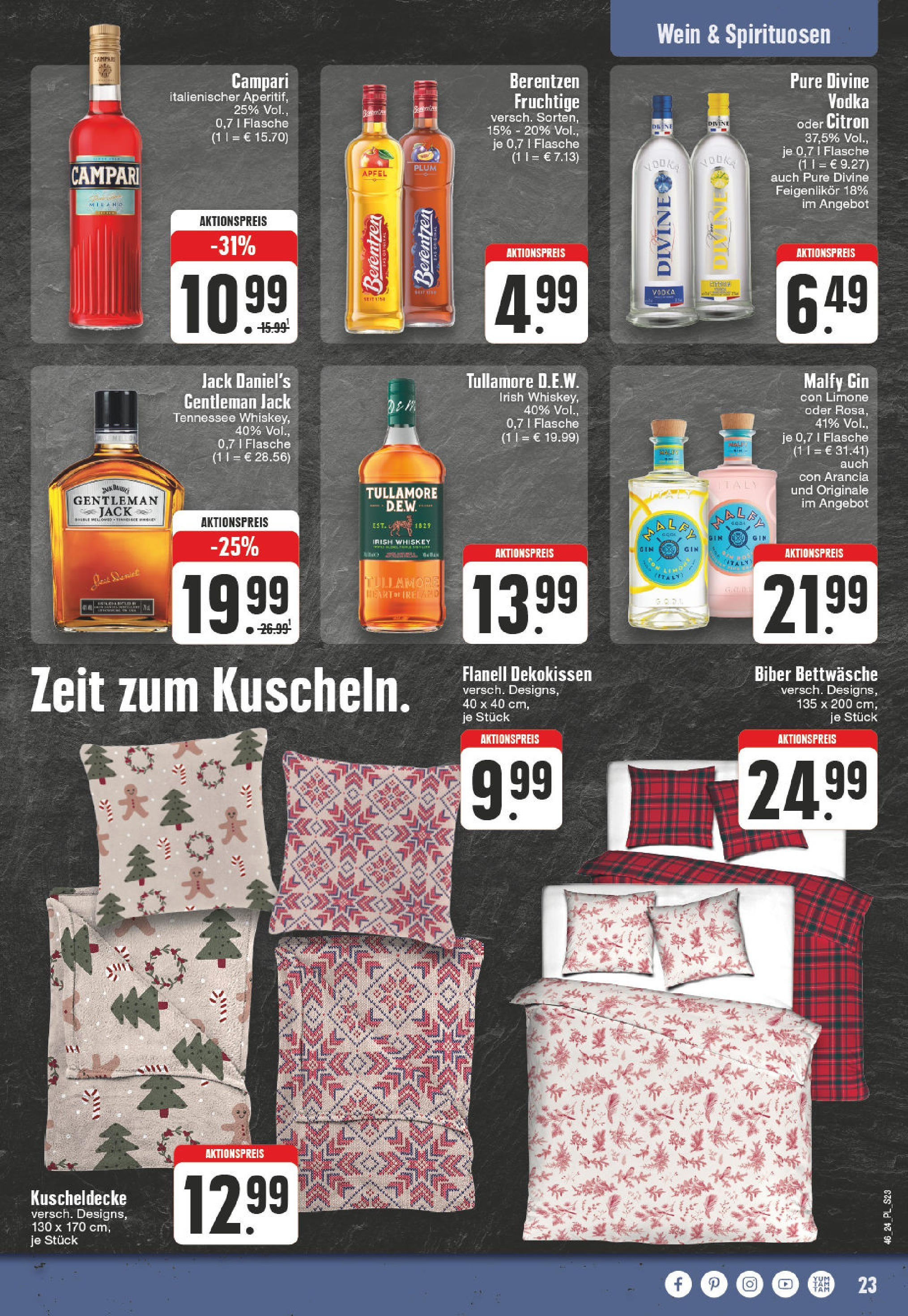 Edeka - E center: Wochenangebote (ab 10.11.2024) » Angebote Online | Seite: 23 | Produkte: Jack Daniel's, Wein, Vodka, Berentzen