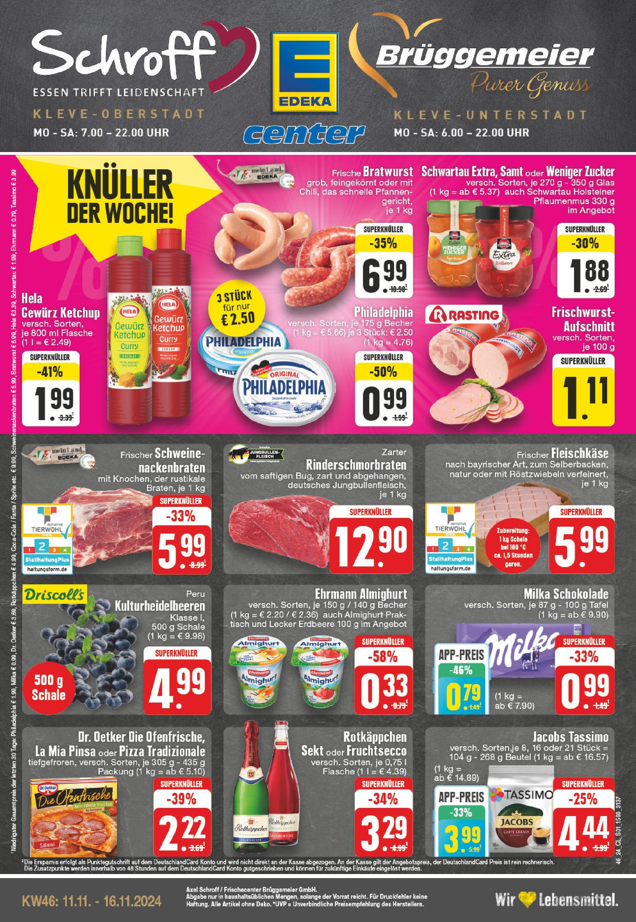 Edeka - E center: Wochenangebote (ab 10.11.2024) » Angebote Online | Seite: 1 | Produkte: Fanta, Milka schokolade, Tassimo, Uhr