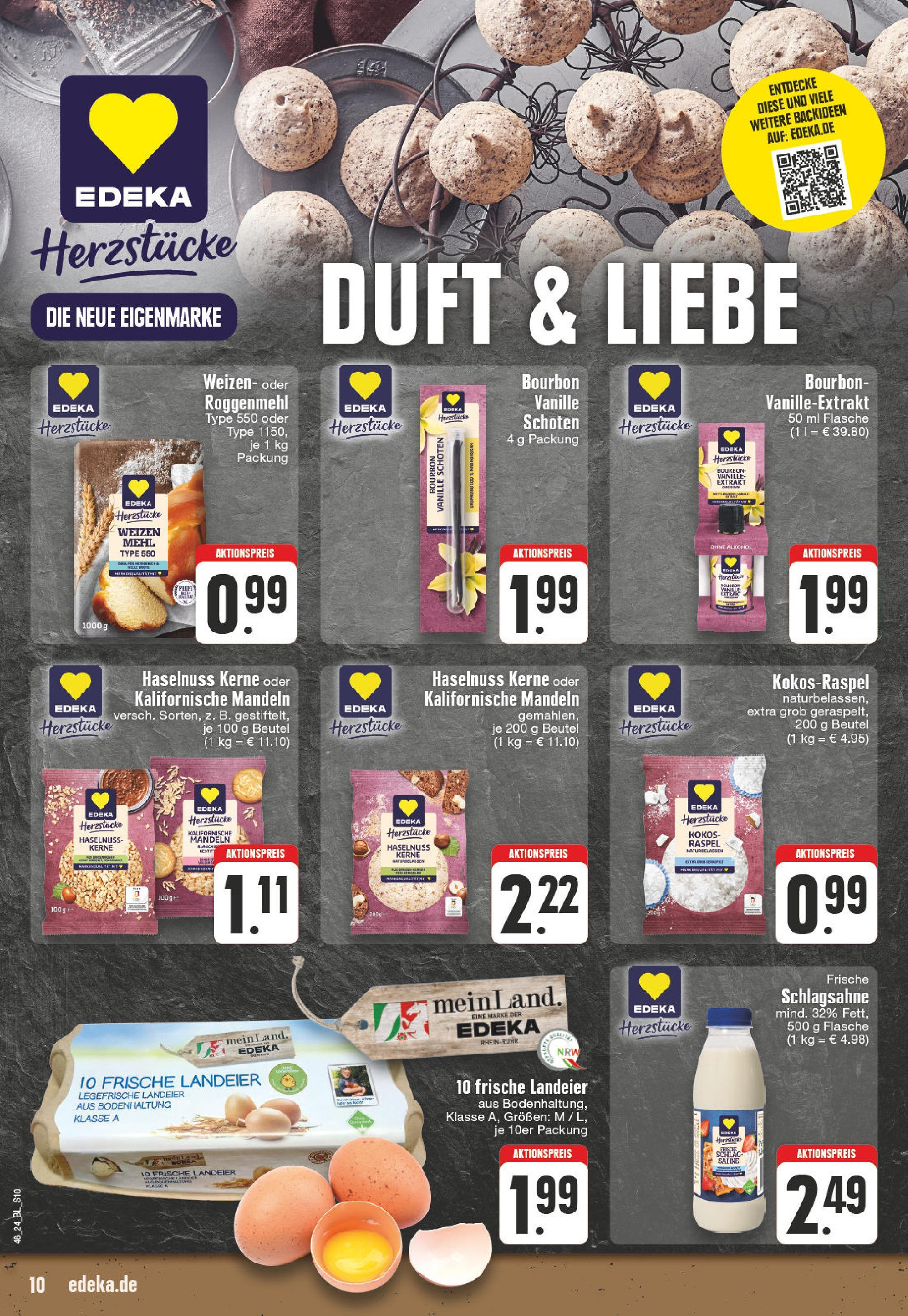 Edeka - E center: Wochenangebote (ab 10.11.2024) » Angebote Online | Seite: 10 | Produkte: Mehl, Duft, Mandeln, Bourbon