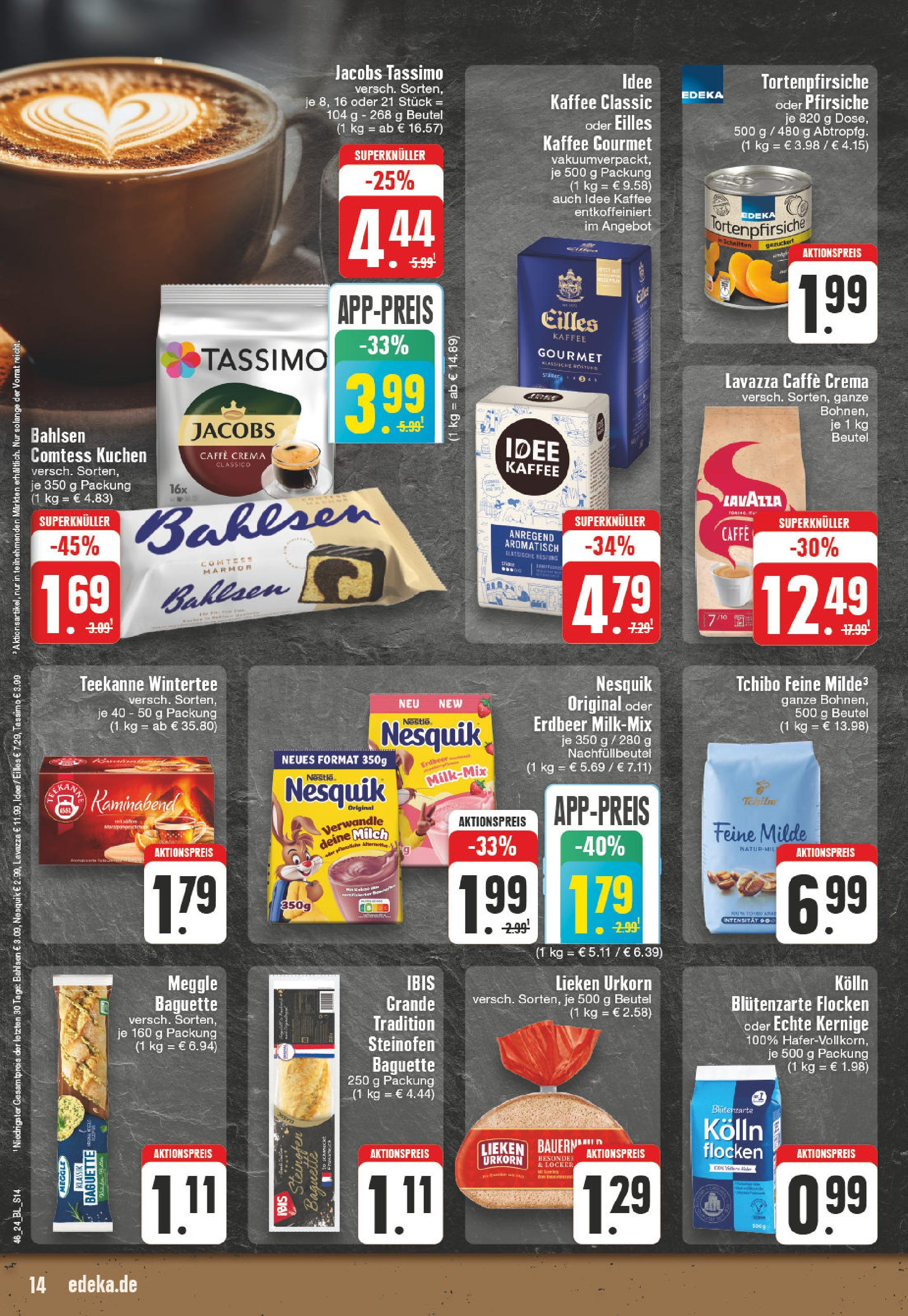 Edeka - E center: Wochenangebote (ab 10.11.2024) » Angebote Online | Seite: 14 | Produkte: Lavazza, Kolln, Milch, Flocken