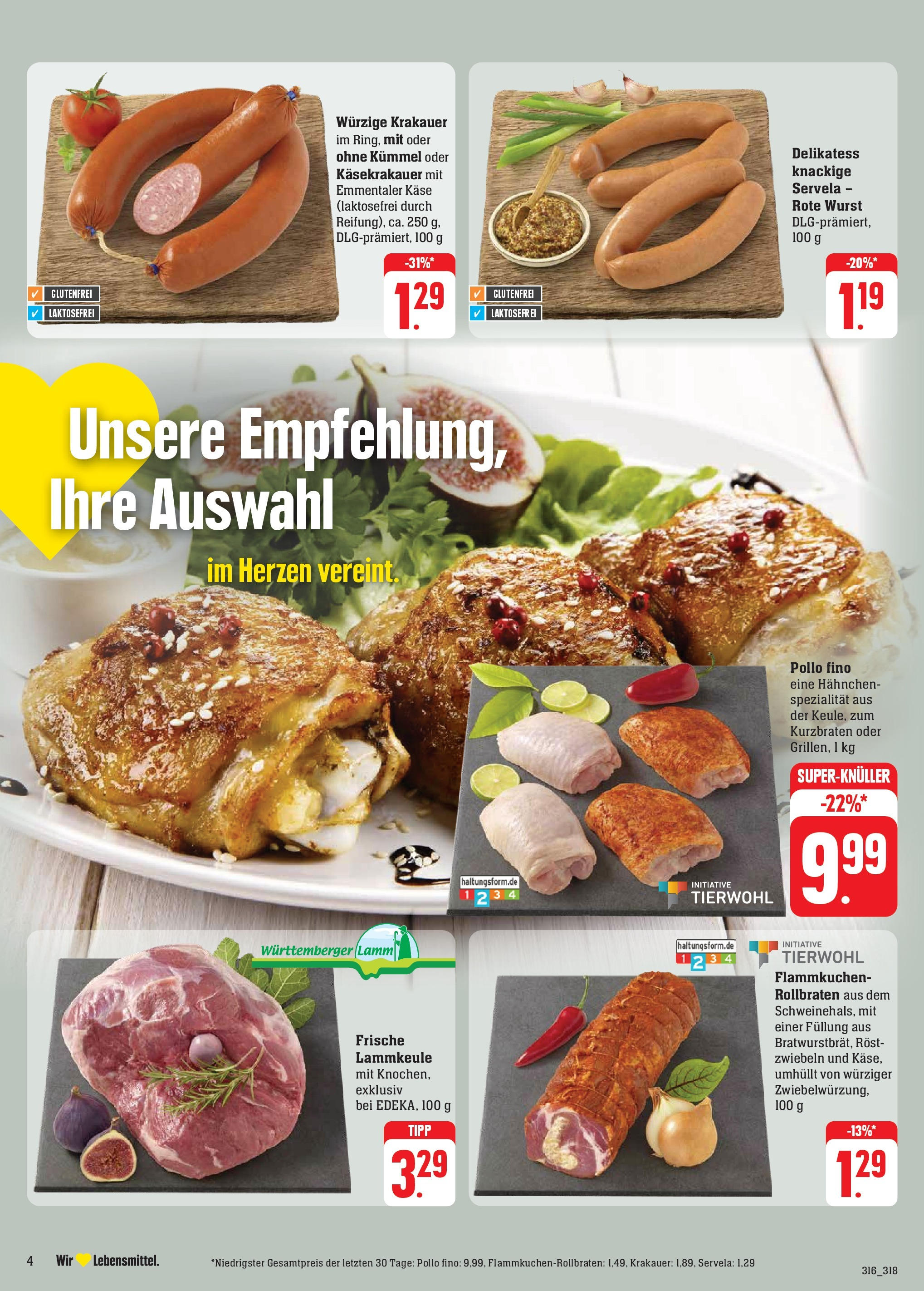 Edeka - EDEKA: Wochenangebote (ab 10.11.2024) » Angebote Online | Seite: 8 | Produkte: Lammkeule, Käse, Zwiebeln, Wurst