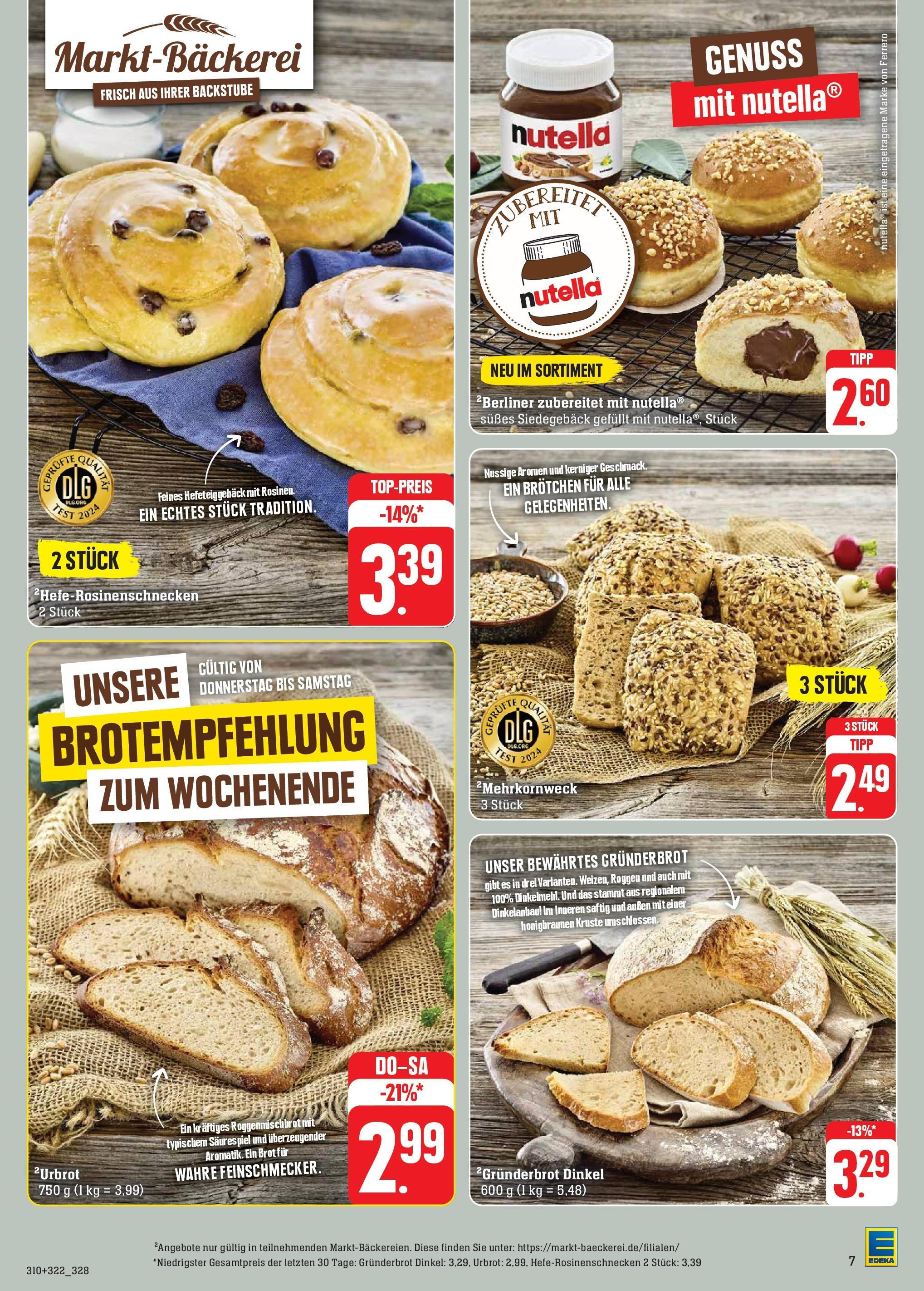 Edeka - EDEKA: Wochenangebote (ab 10.11.2024) » Angebote Online | Seite: 13 | Produkte: Nutella, Brot