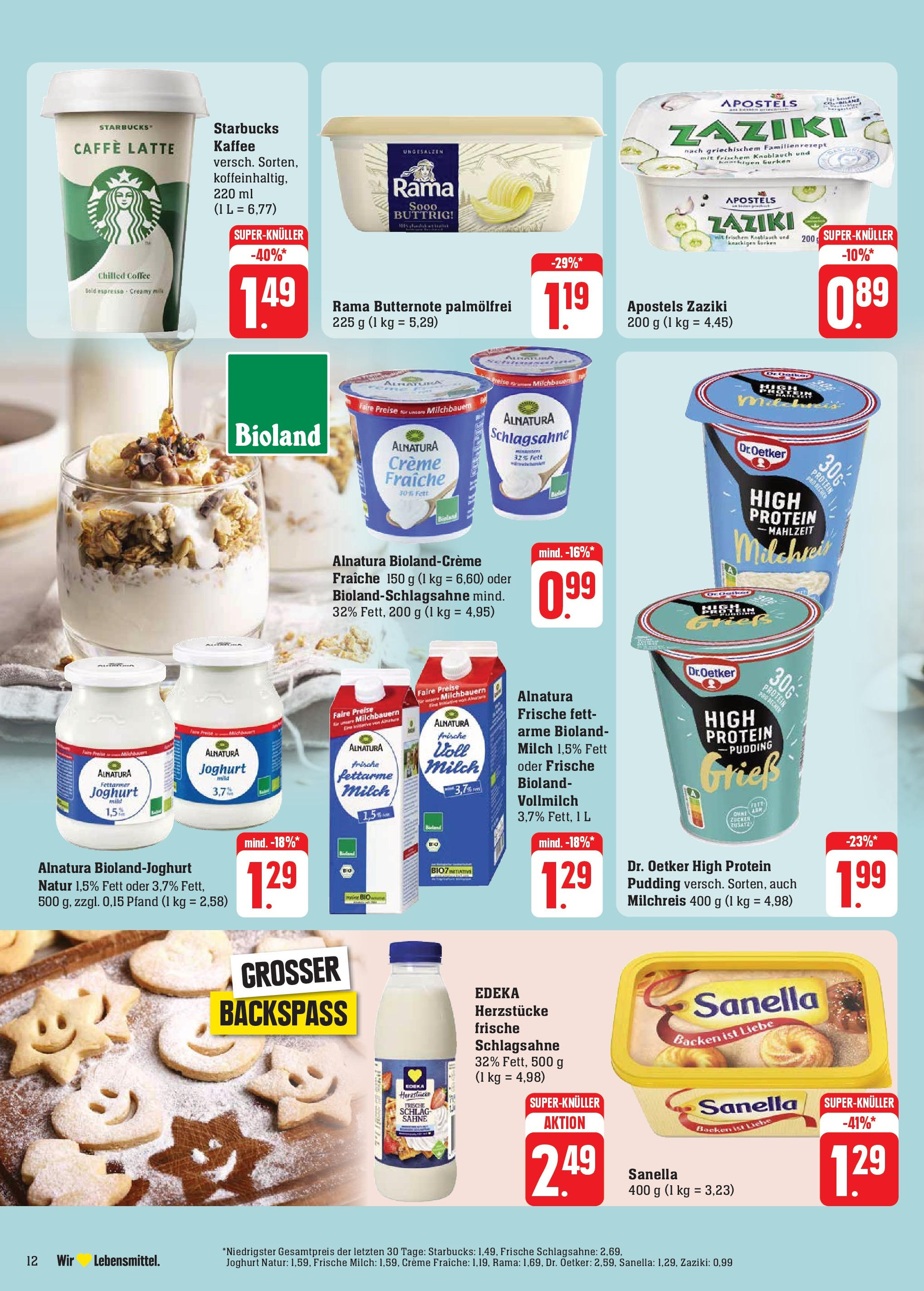 Edeka - EDEKA: Wochenangebote (ab 10.11.2024) » Angebote Online | Seite: 18 | Produkte: Rama, Joghurt, Starbucks, Sahne