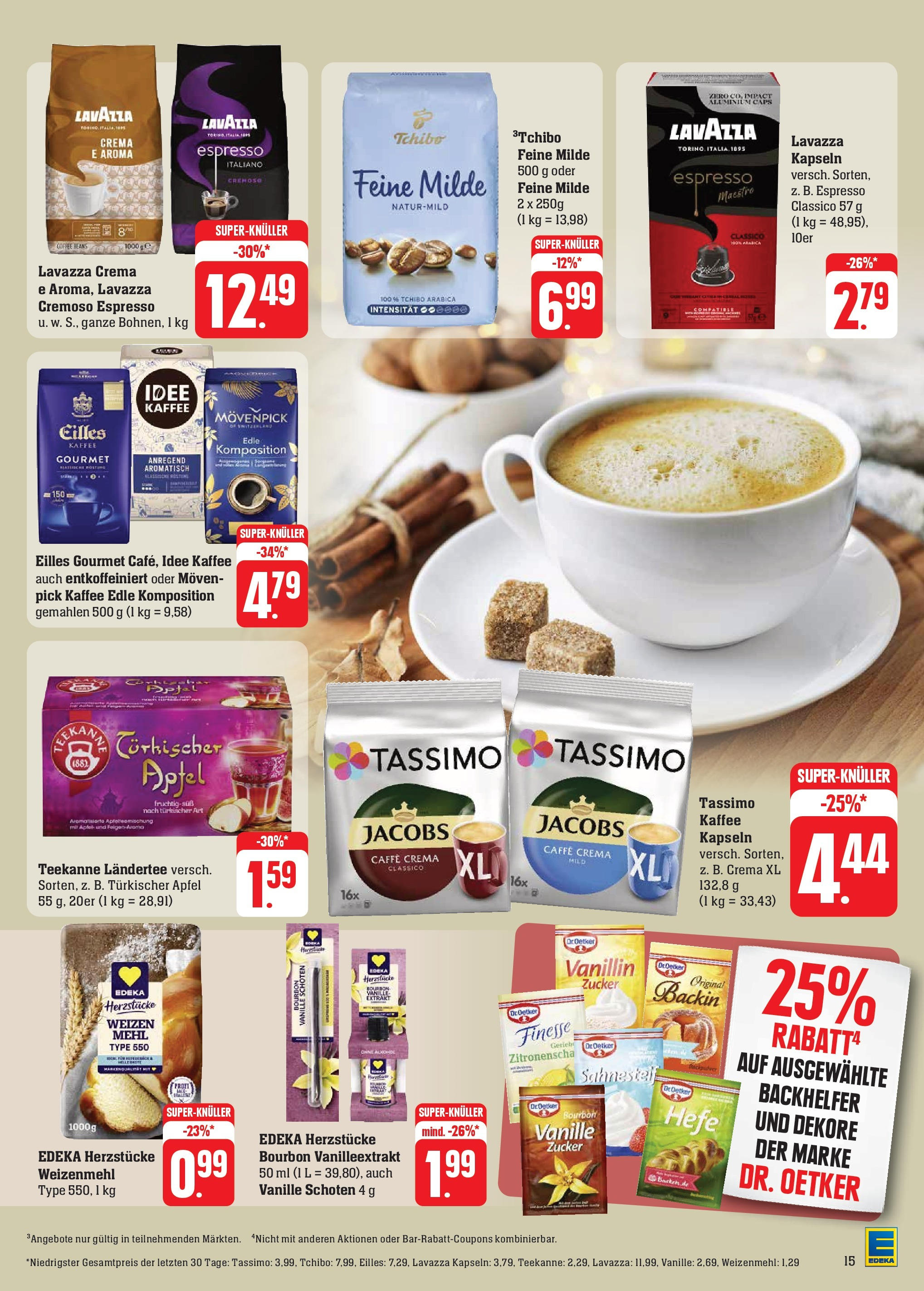 Edeka - EDEKA: Wochenangebote (ab 10.11.2024) » Angebote Online | Seite: 21 | Produkte: Idee kaffee, Kaffee, Weizenmehl, Tassimo