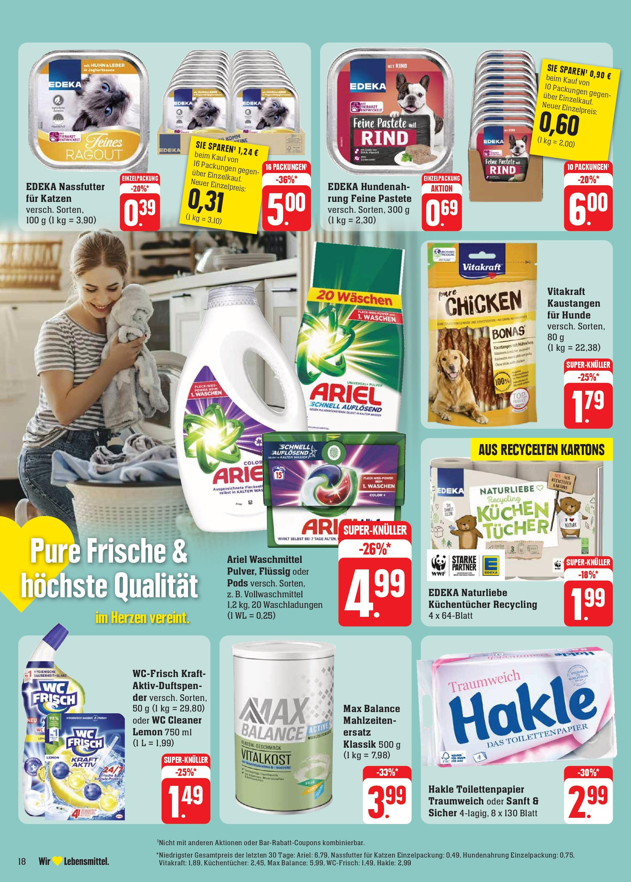 Edeka - EDEKA: Wochenangebote (ab 10.11.2024) » Angebote Online | Seite: 26 | Produkte: Ariel, Waschmittel, Kuchen, Toilettenpapier