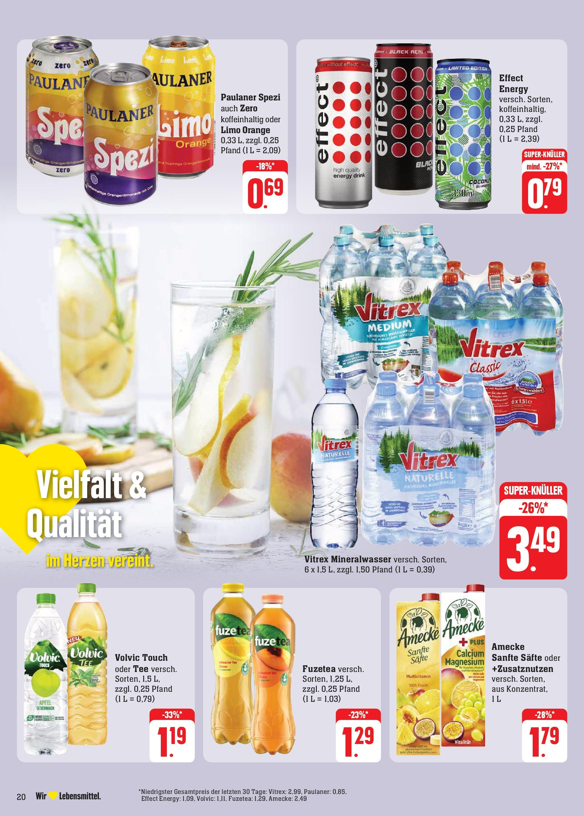 Edeka - EDEKA: Wochenangebote (ab 10.11.2024) » Angebote Online | Seite: 28 | Produkte: Volvic touch, Mineralwasser, Tee, Volvic