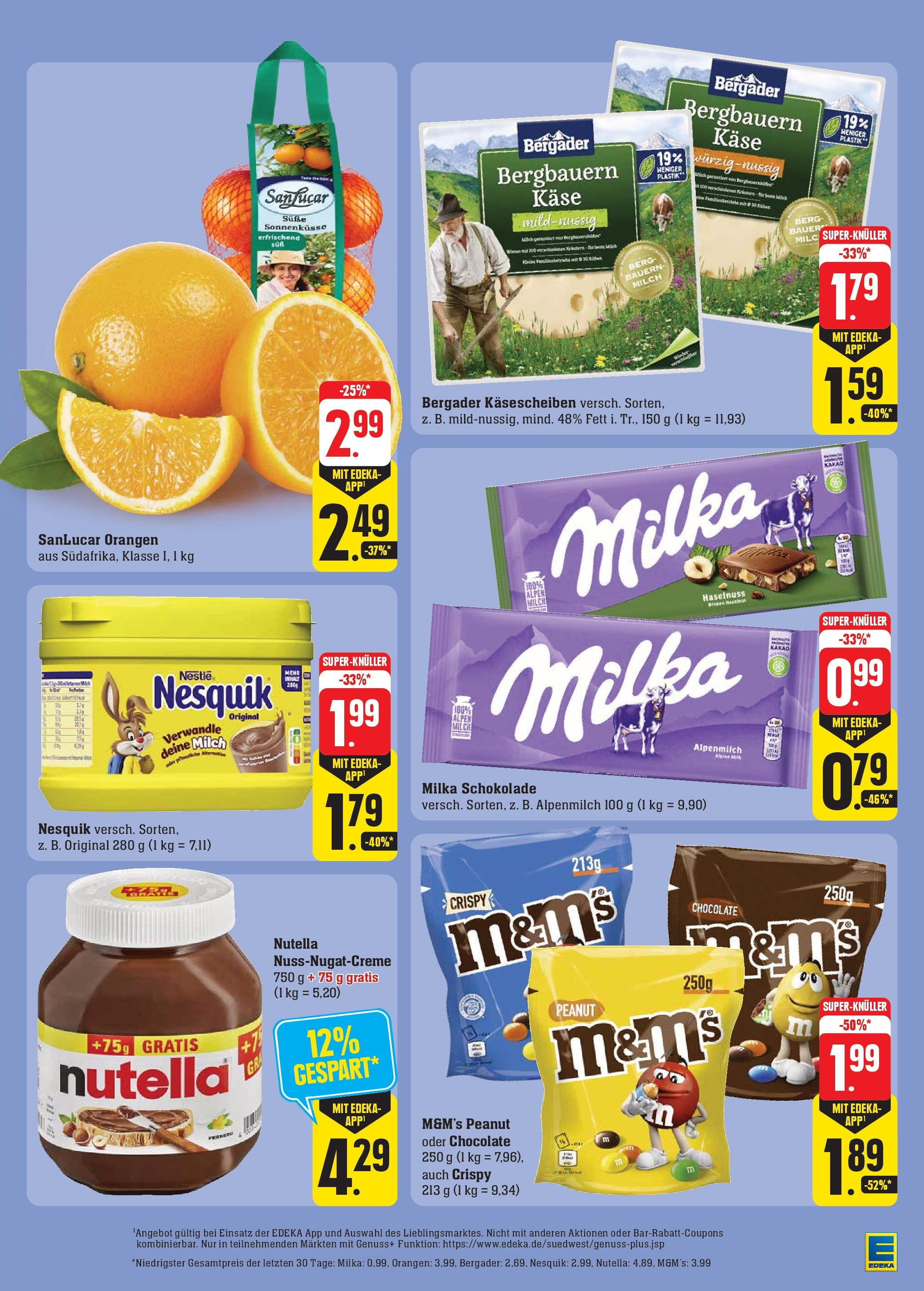 Edeka - EDEKA: Wochenangebote (ab 10.11.2024) » Angebote Online | Seite: 37 | Produkte: Nesquik, Schokolade, Orangen, Nutella