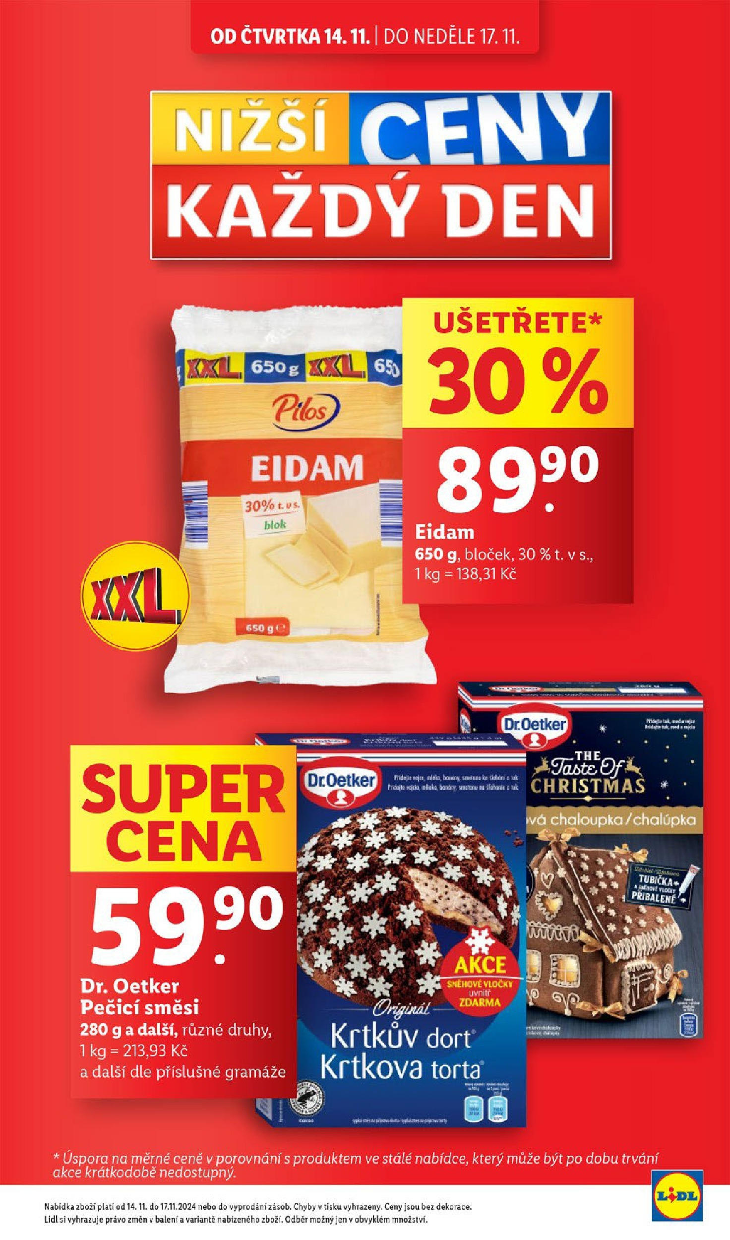 Lidl leták od 14.11.2024 - Nový akční leták | Strana: 5 | Produkty: Vločky, Blok, Eidam, Dort