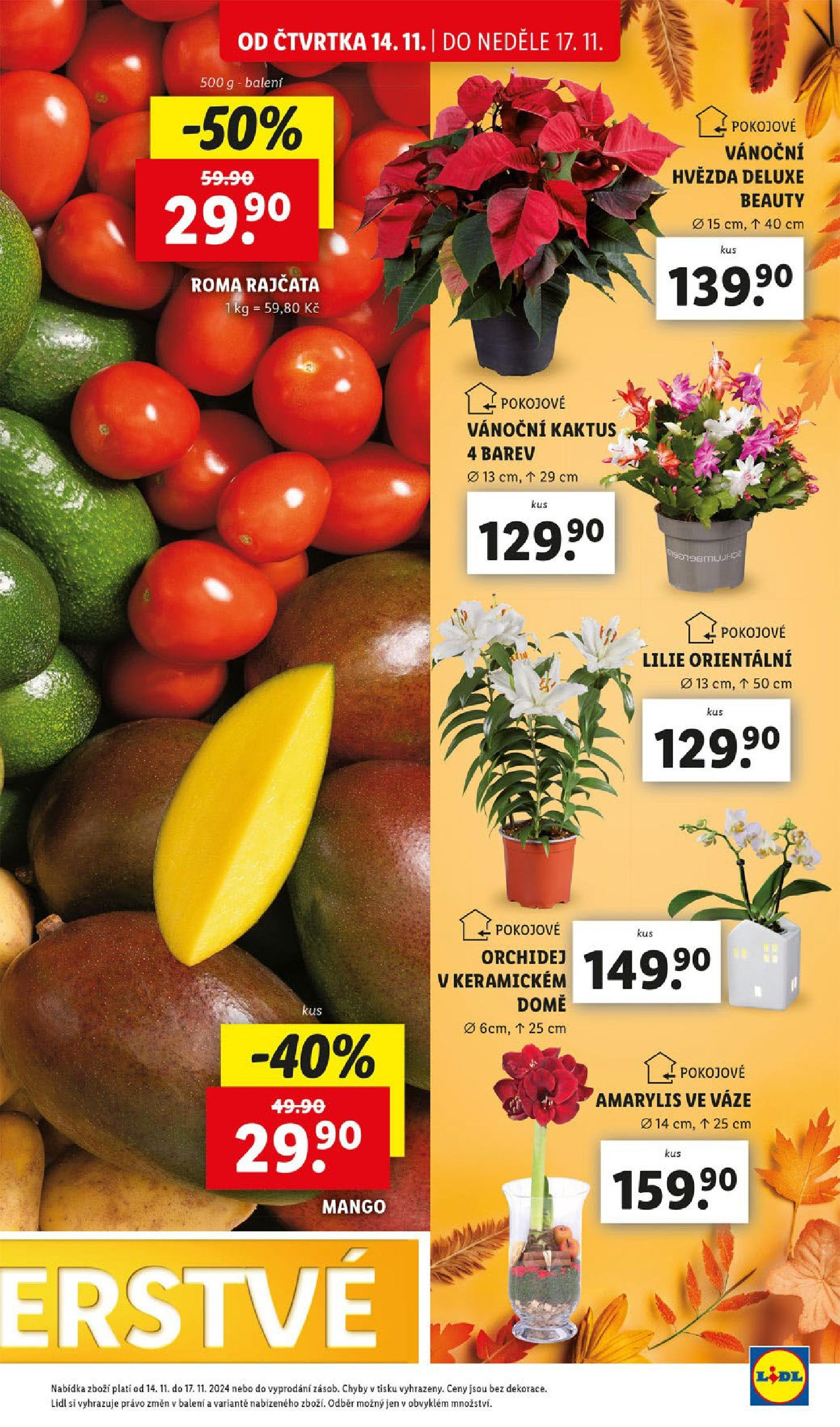 Lidl leták od 14.11.2024 - Nový akční leták | Strana: 13 | Produkty: Mango, Orchidej, Rajčata, Deluxe