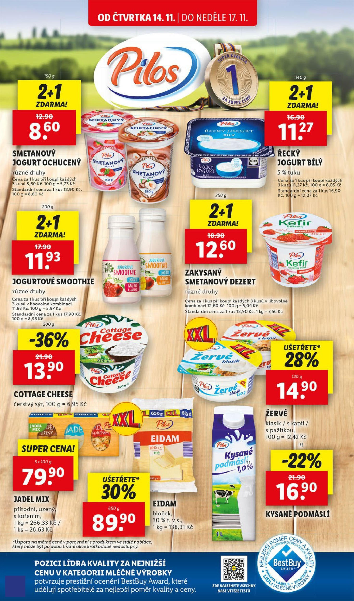 Lidl leták od 14.11.2024 - Nový akční leták | Strana: 20 | Produkty: Smetanový jogurt, Eidam, Smoothie, Cottage