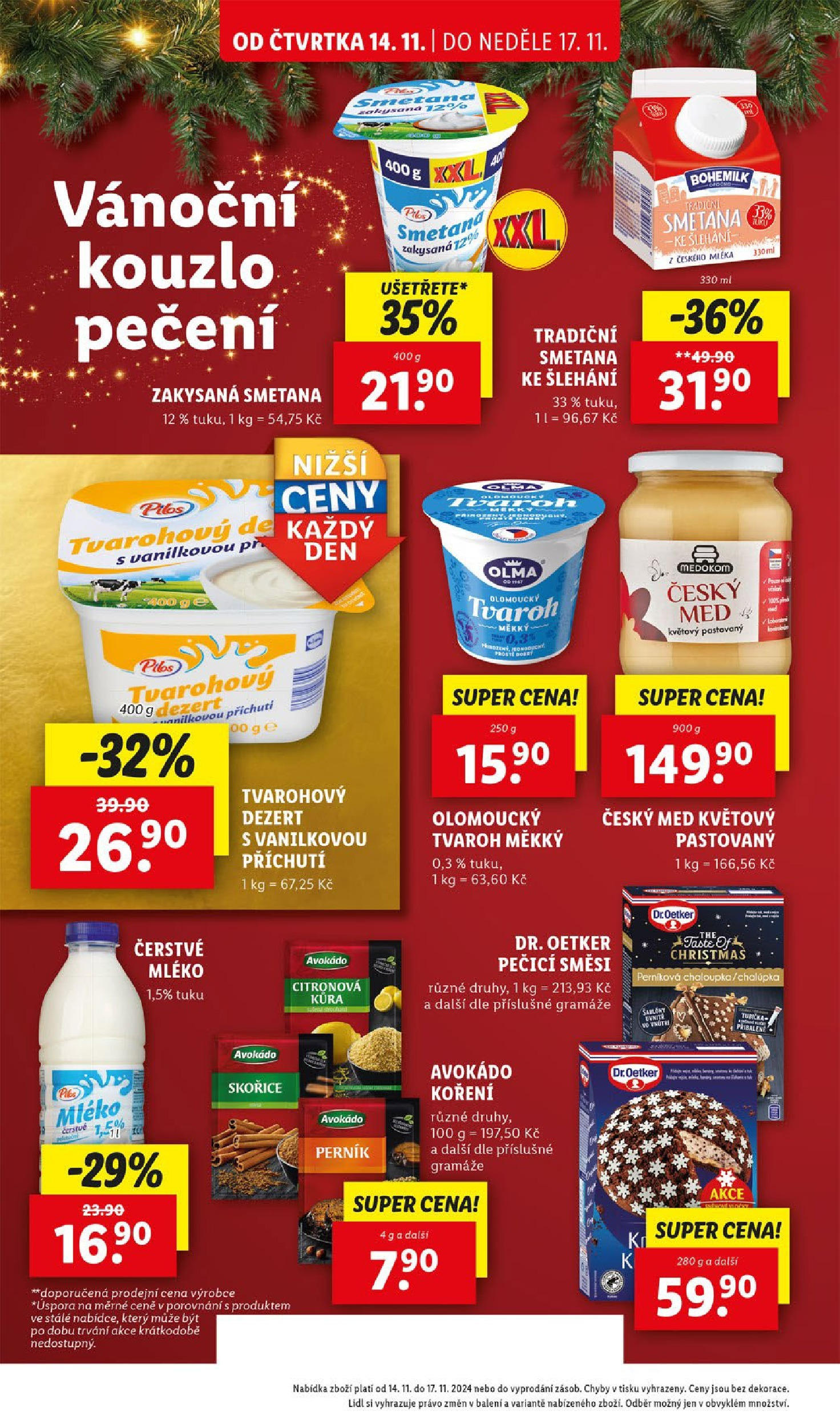 Lidl leták od 14.11.2024 - Nový akční leták | Strana: 32 | Produkty: Mléko, Tvaroh, Koření, Zakysaná smetana