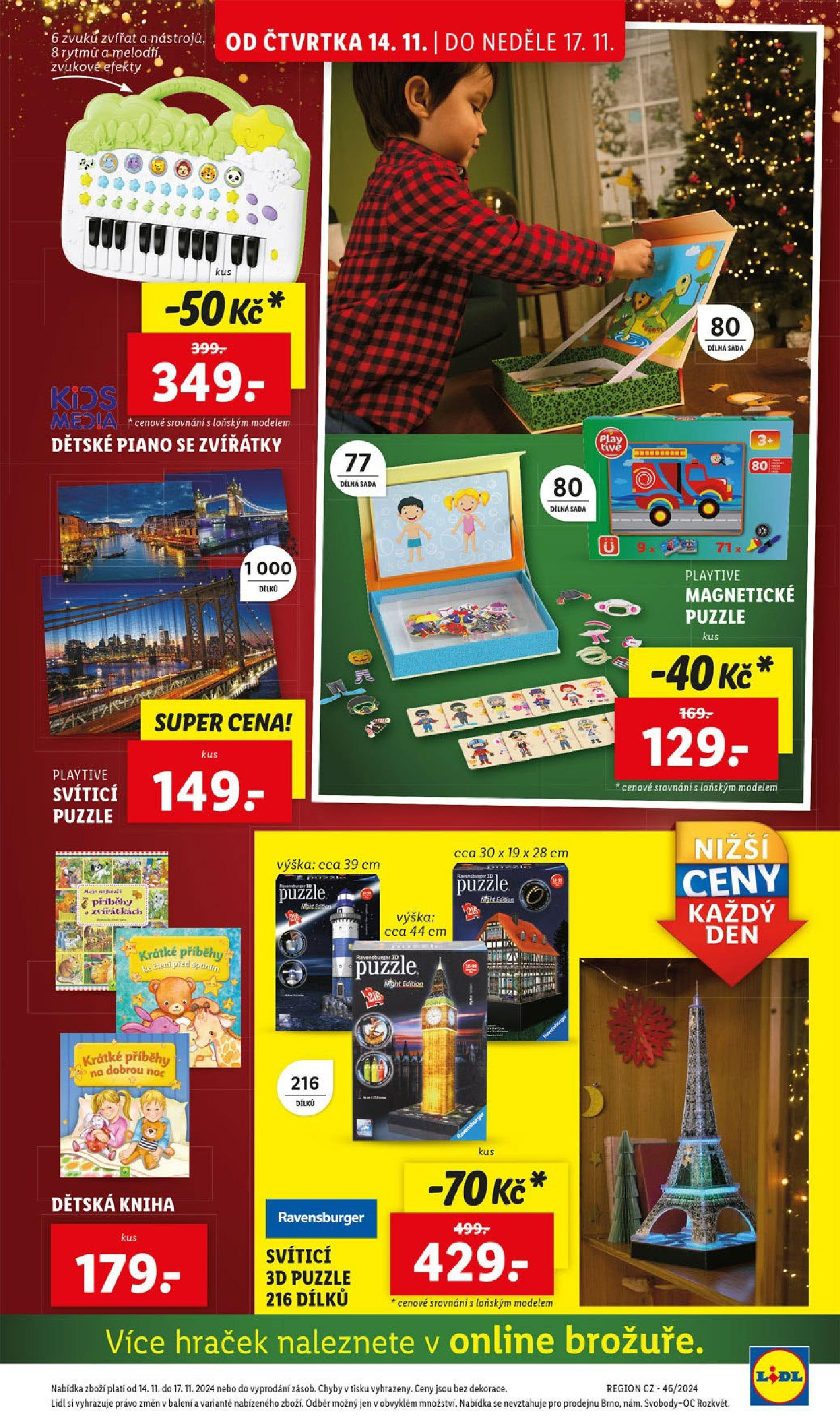 Lidl leták od 11.11.2024 - Nový akční leták | Strana: 23 | Produkty: Kniha, Puzzle, Dětské piano