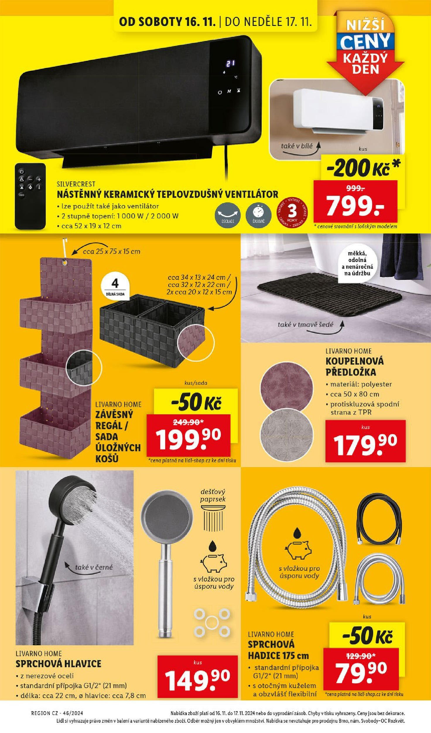 Lidl leták od 11.11.2024 - Nový akční leták | Strana: 32 | Produkty: Sprchová hlavice, Hadice, Ventilátor, Teplovzdušný ventilátor