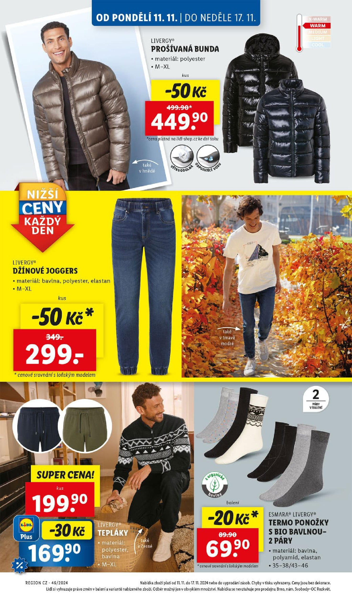 Lidl leták od 11.11.2024 - Nový akční leták | Strana: 4 | Produkty: Bunda, Ponožky, Tepláky