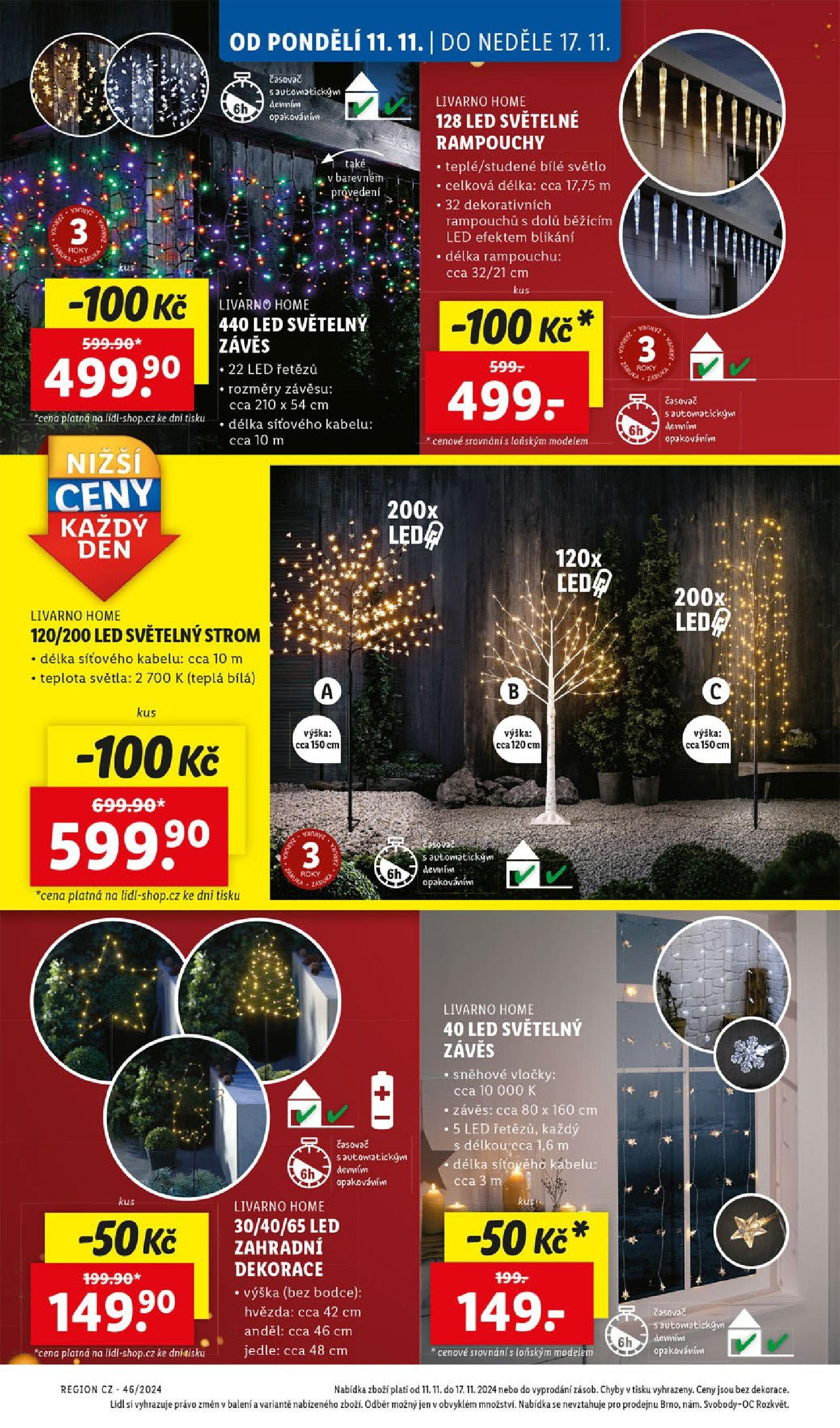 Lidl leták od 11.11.2024 - Nový akční leták | Strana: 8 | Produkty: Závěs, Vločky, LED, Dekorace