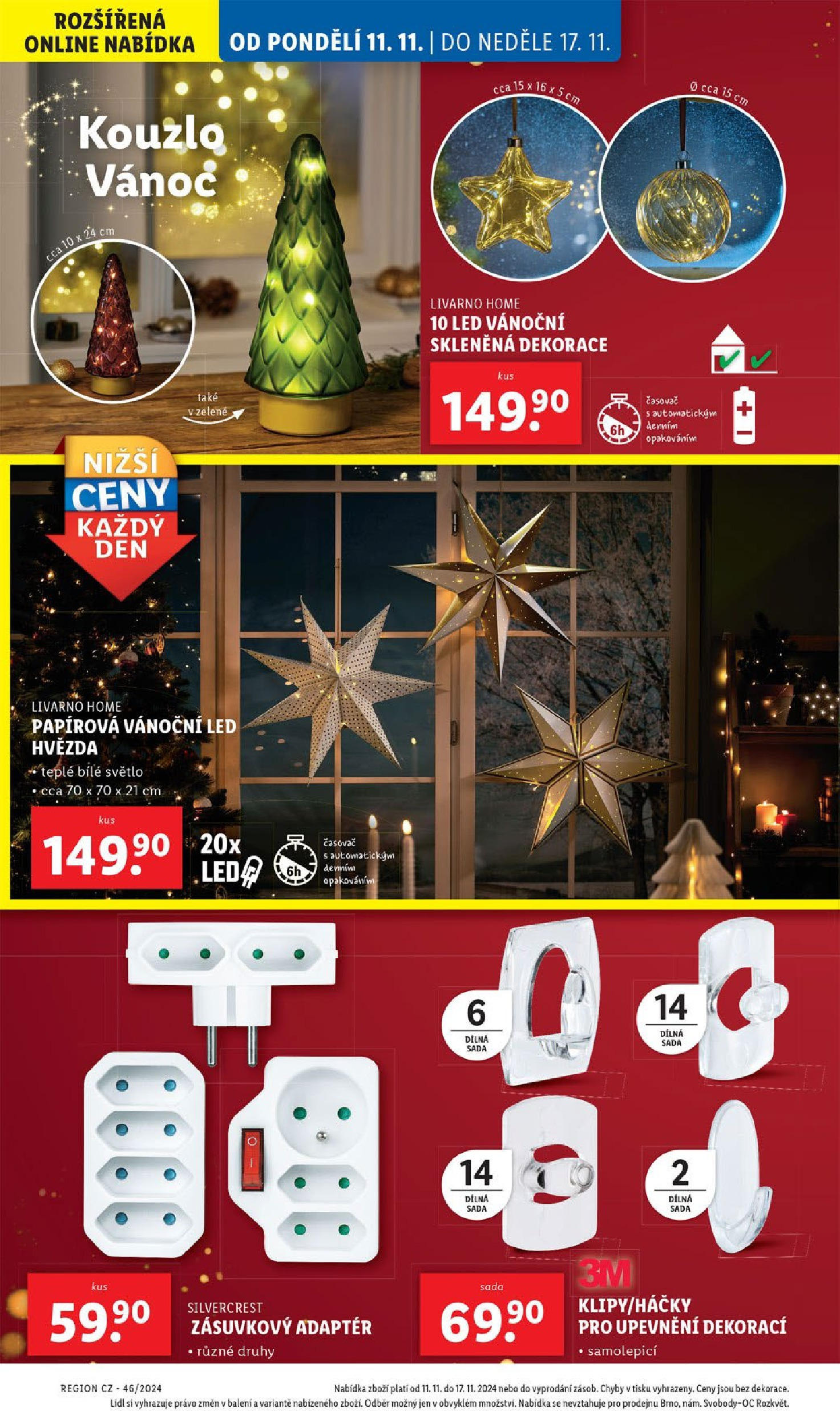 Lidl leták od 11.11.2024 - Nový akční leták | Strana: 10 | Produkty: Adaptér, Časovač, LED, Dekorace