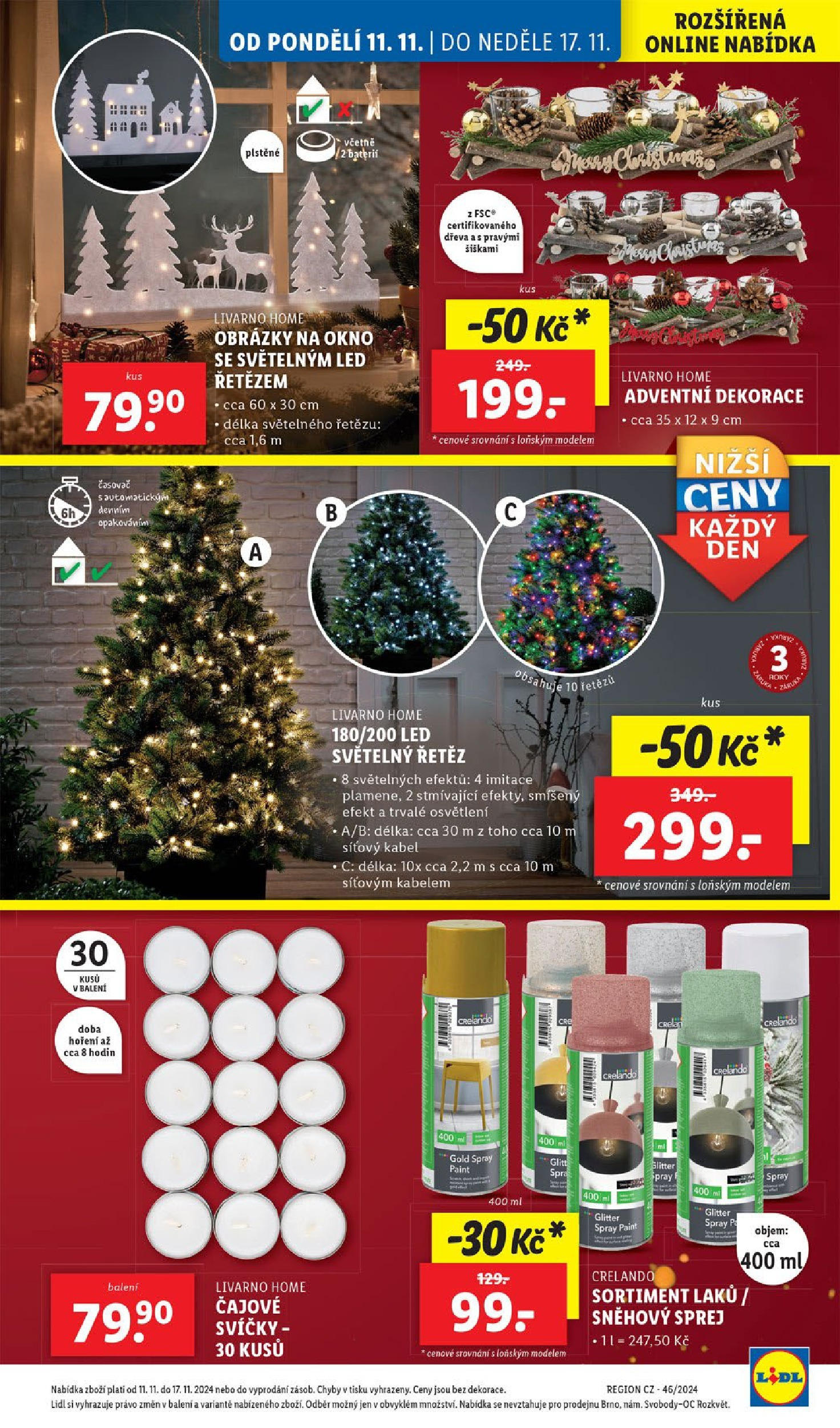 Lidl leták od 11.11.2024 - Nový akční leták | Strana: 11 | Produkty: Svíčky, Časovač, LED, Dekorace