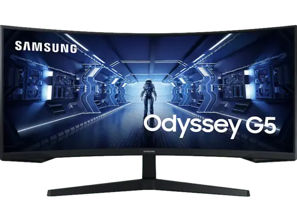 SAMSUNG Odyssey G5 34 Zoll Curved Gaming Monitor, QHD, 1 ms Reaktionszeit, 250 cd/m&sup2;, 165 Hz, Schwarz