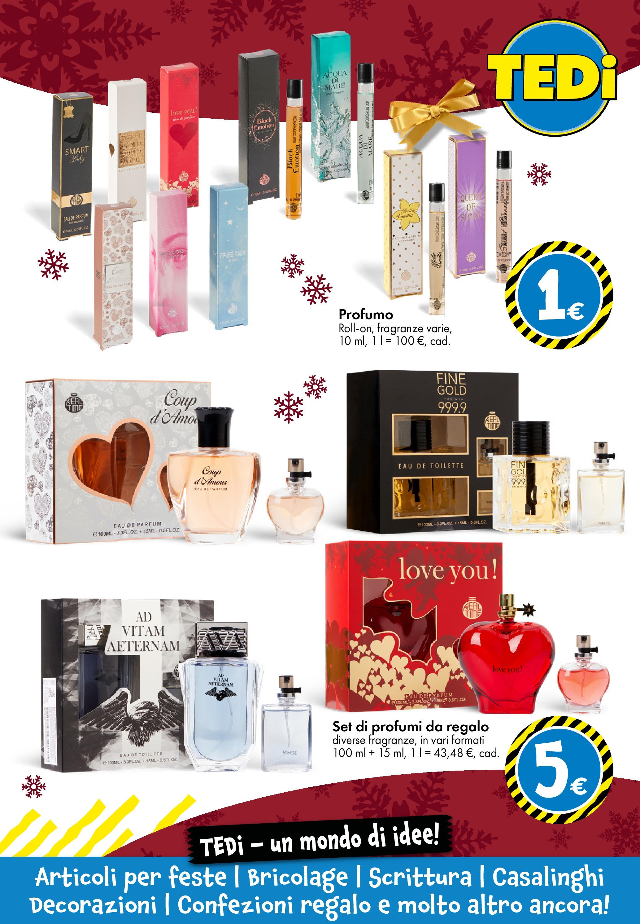 TEDi Volantino dal 10/11 > Offerte NATALE 2024 🎁🎄 | Pagina: 15 | Prodotti: Acqua, Profumo, Decorazioni