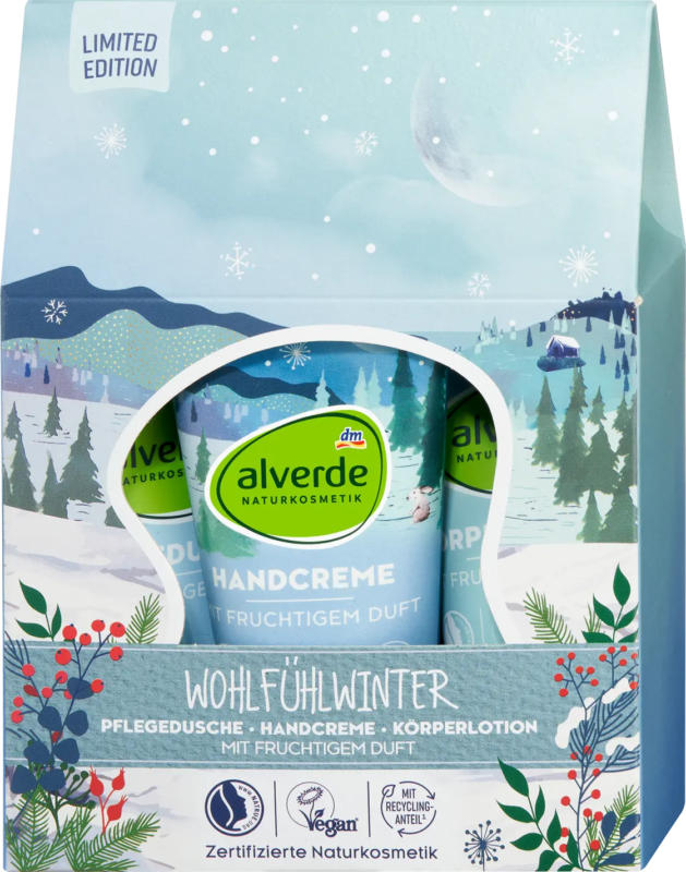 alverde NATURKOSMETIK Geschenkset Wohlfühlwinter 3tlg