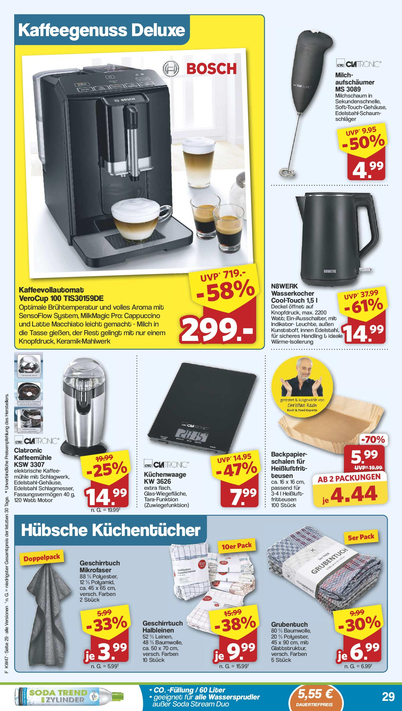 Famila Nordwest Prospekt 	 (ab 18.11.2024) zum Blättern | Seite: 29 | Produkte: Wasserkocher, Mühle, Milch, Kaffee