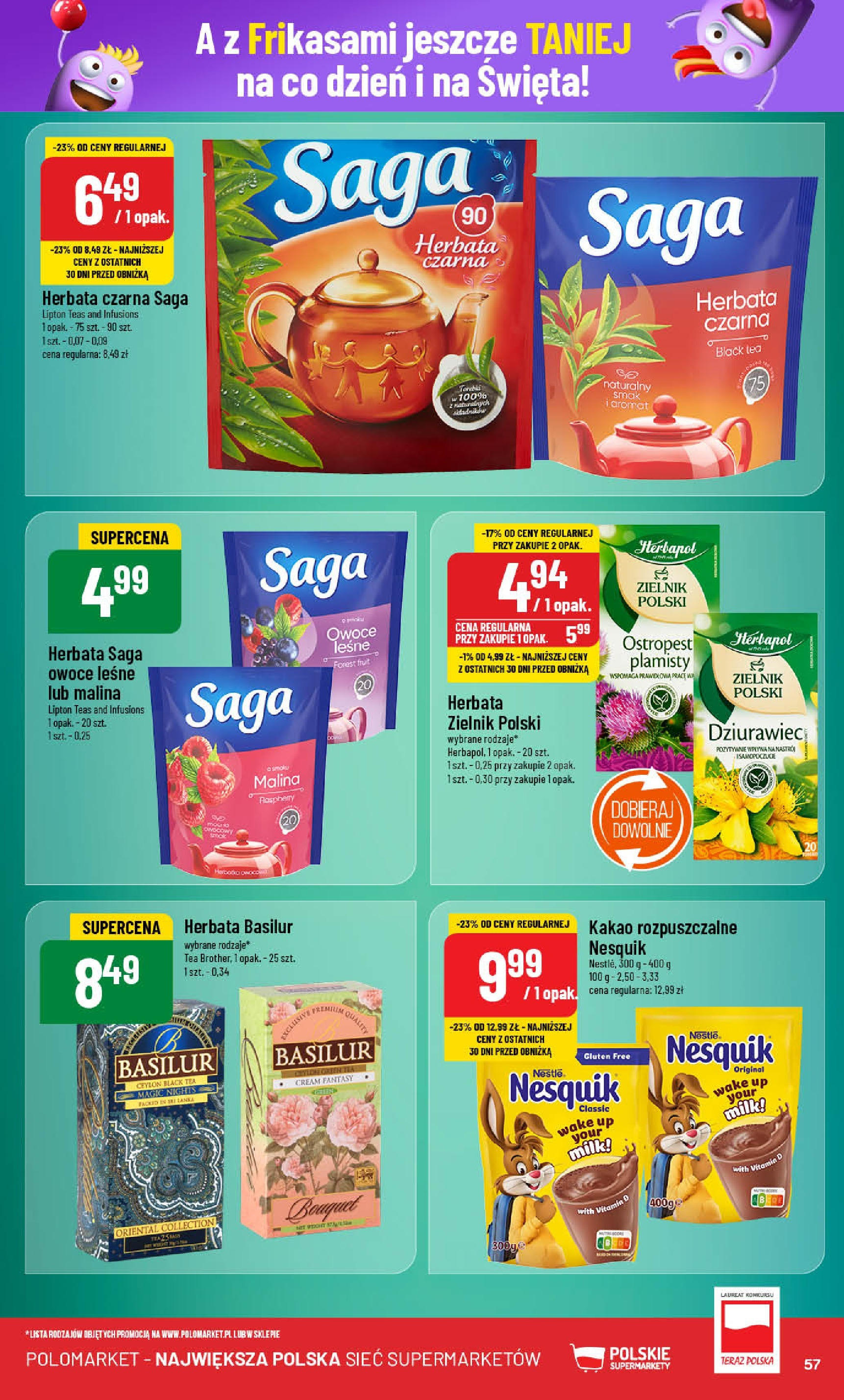 POLOmarket gazetka od jutra (13.11.2024) - Nowa PDF | Strona: 57 | Produkty: Kakao, Herbata lipton, Herbata, Torebki