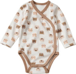 ALANA Wickelbody mit Bären-Muster, beige & braun, Gr. 50/56