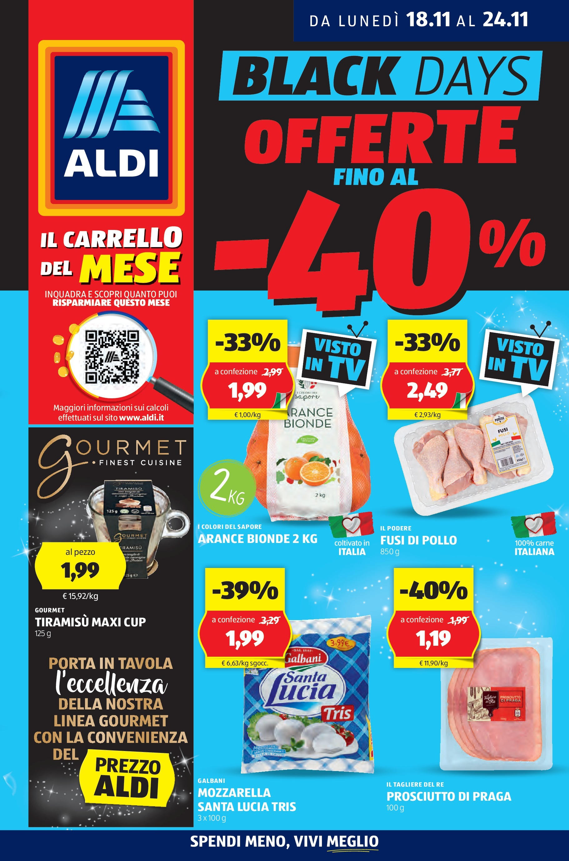 Aldi volantino dal 17/11 > BLACK FRIDAY 2024 | Pagina: 1 | Prodotti: Pollo, Mozzarella, Prosciutto, Carrello