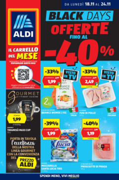 Anteprima dell'opuscolo Black Friday dal negozio Aldi valido da 17/11/2024