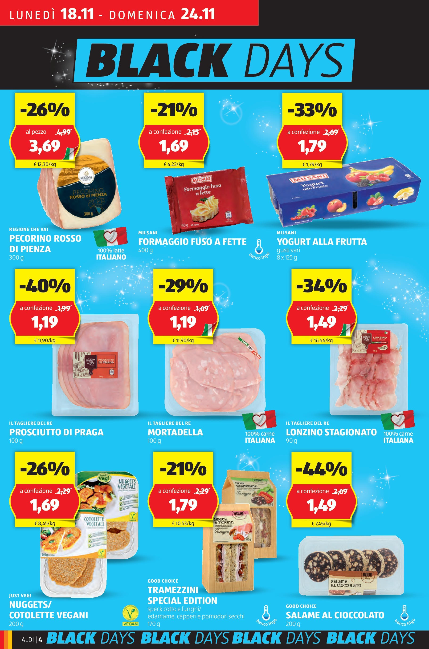 Aldi volantino dal 17/11 > BLACK FRIDAY 2024 | Pagina: 4 | Prodotti: Frutta, Formaggio, Funghi, Pomodori secchi