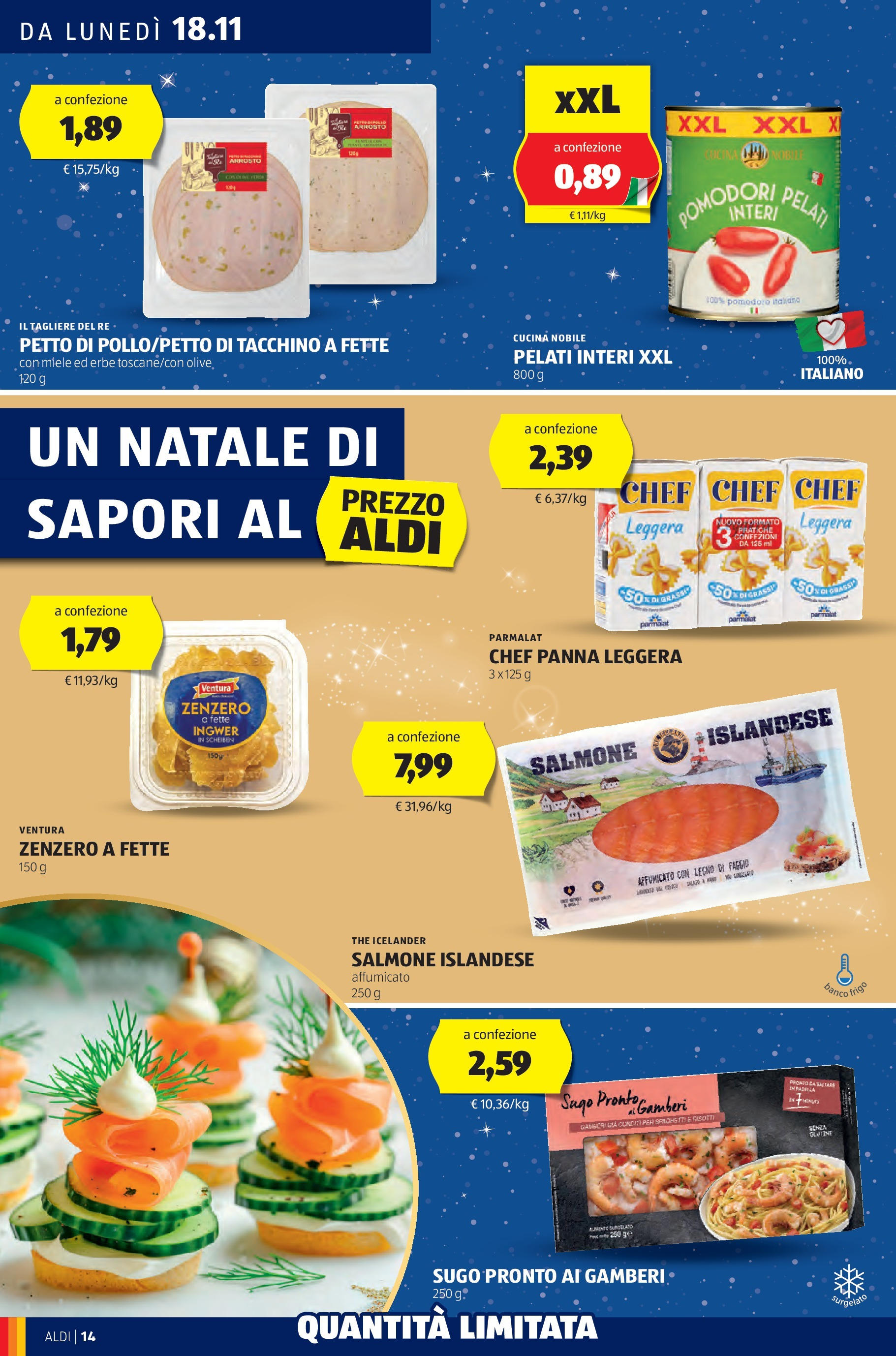 Aldi volantino dal 17/11 > BLACK FRIDAY 2024 | Pagina: 14 | Prodotti: Salmone, Pomodoro, The, Miele