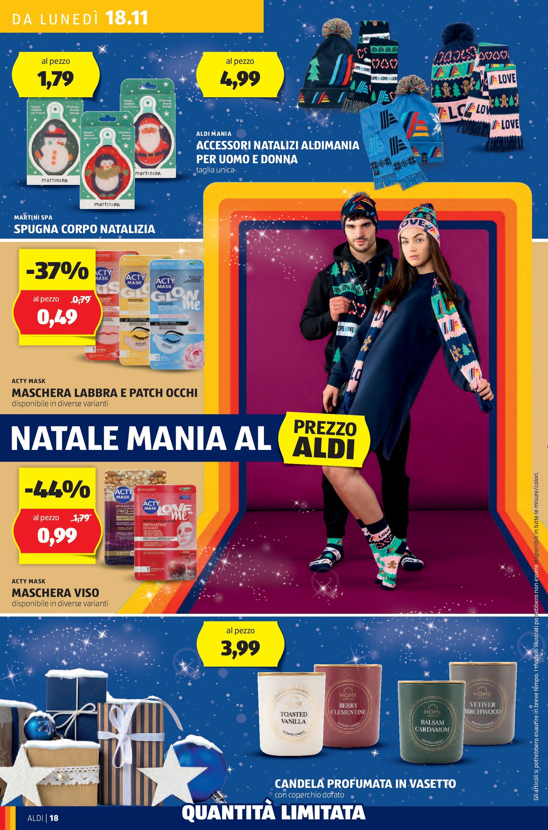 Aldi volantino dal 17/11 > BLACK FRIDAY 2024 | Pagina: 18 | Prodotti: Spugna, Maschera, Maschera viso, Candela