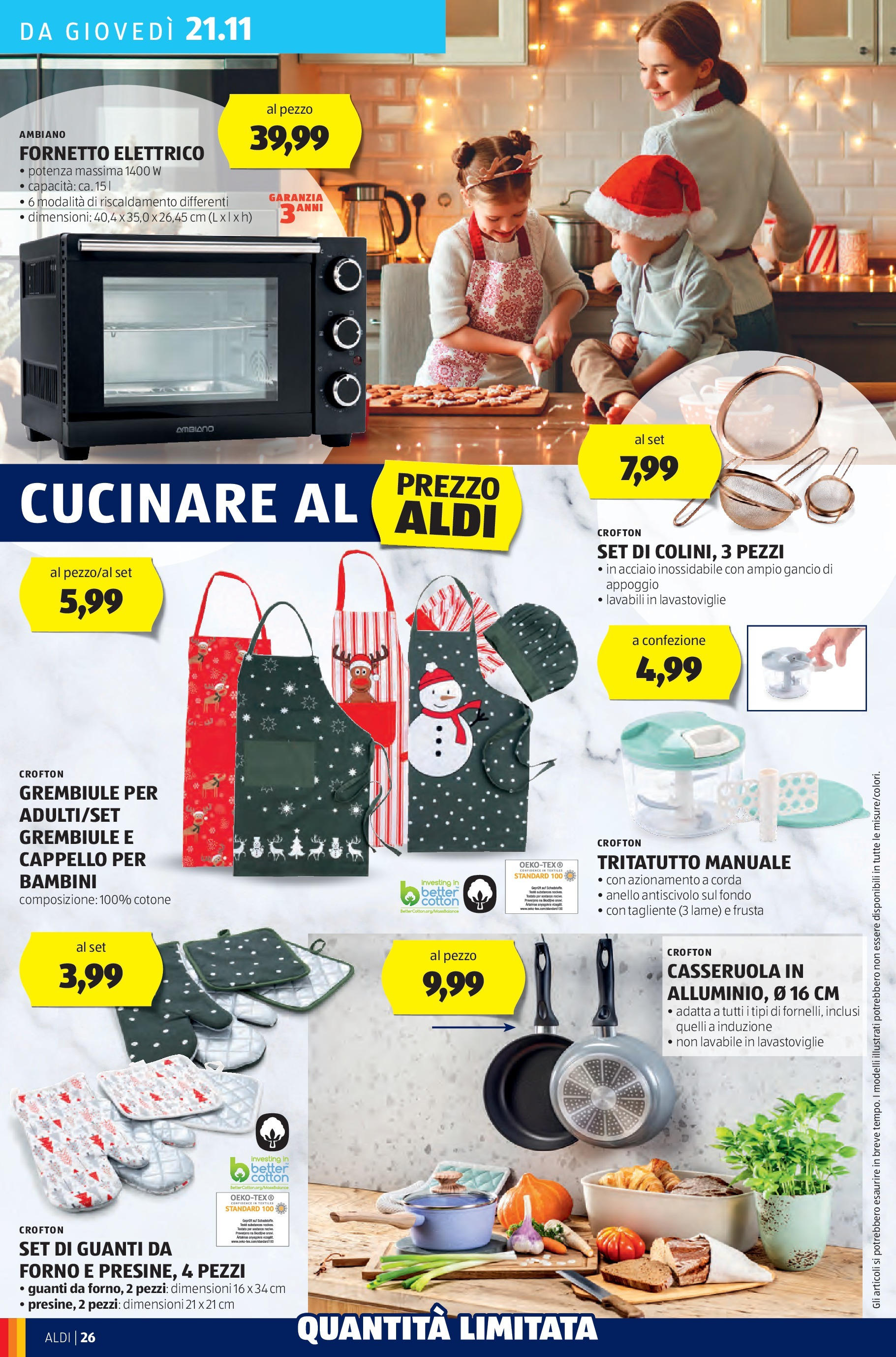 Aldi volantino dal 17/11 > BLACK FRIDAY 2024 | Pagina: 26 | Prodotti: Fornetto, Lavastoviglie, Forno, Grembiule