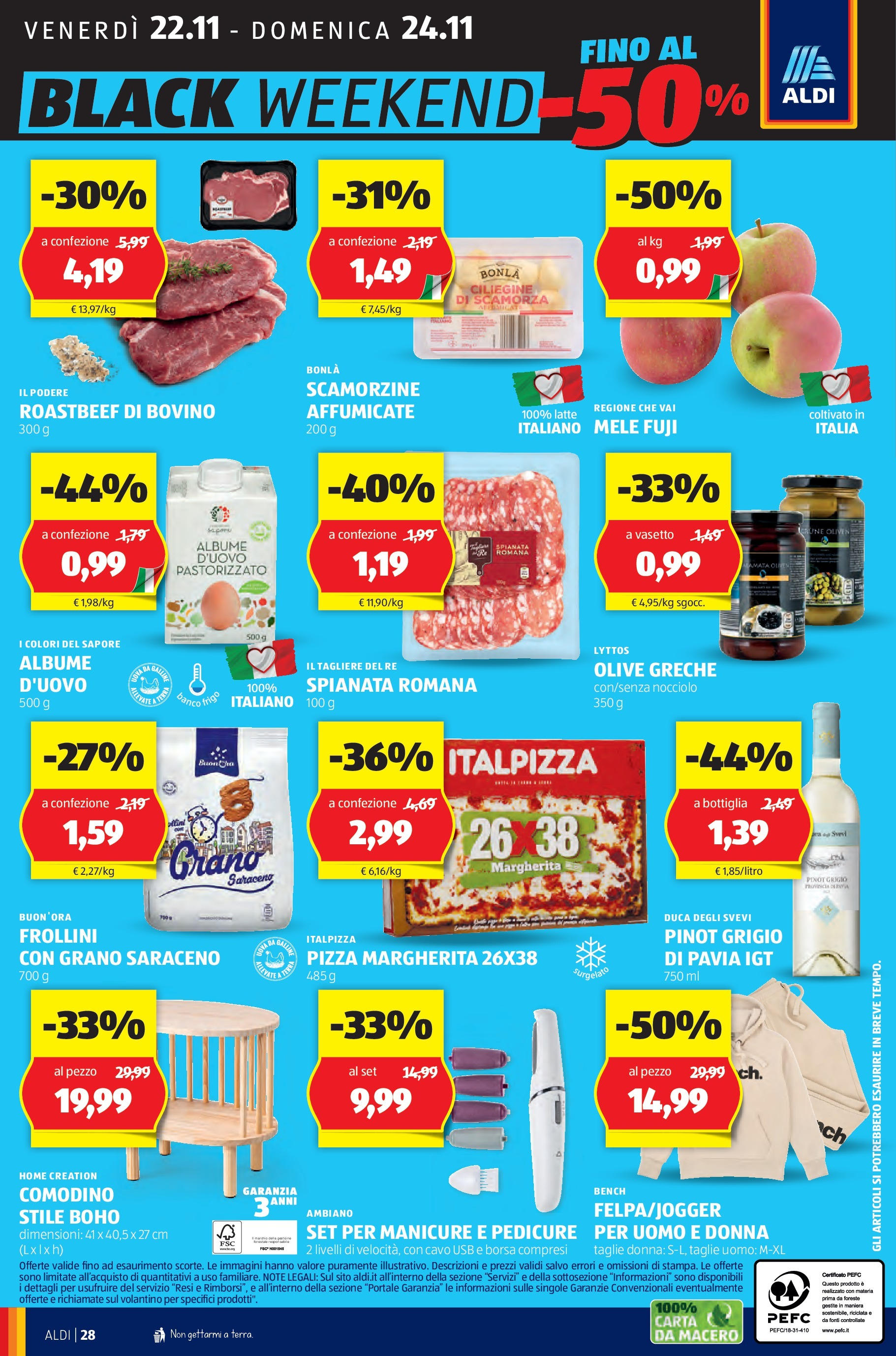 Aldi volantino dal 17/11 > BLACK FRIDAY 2024 | Pagina: 28 | Prodotti: Olive, Tagliere, Borsa, Bottiglia