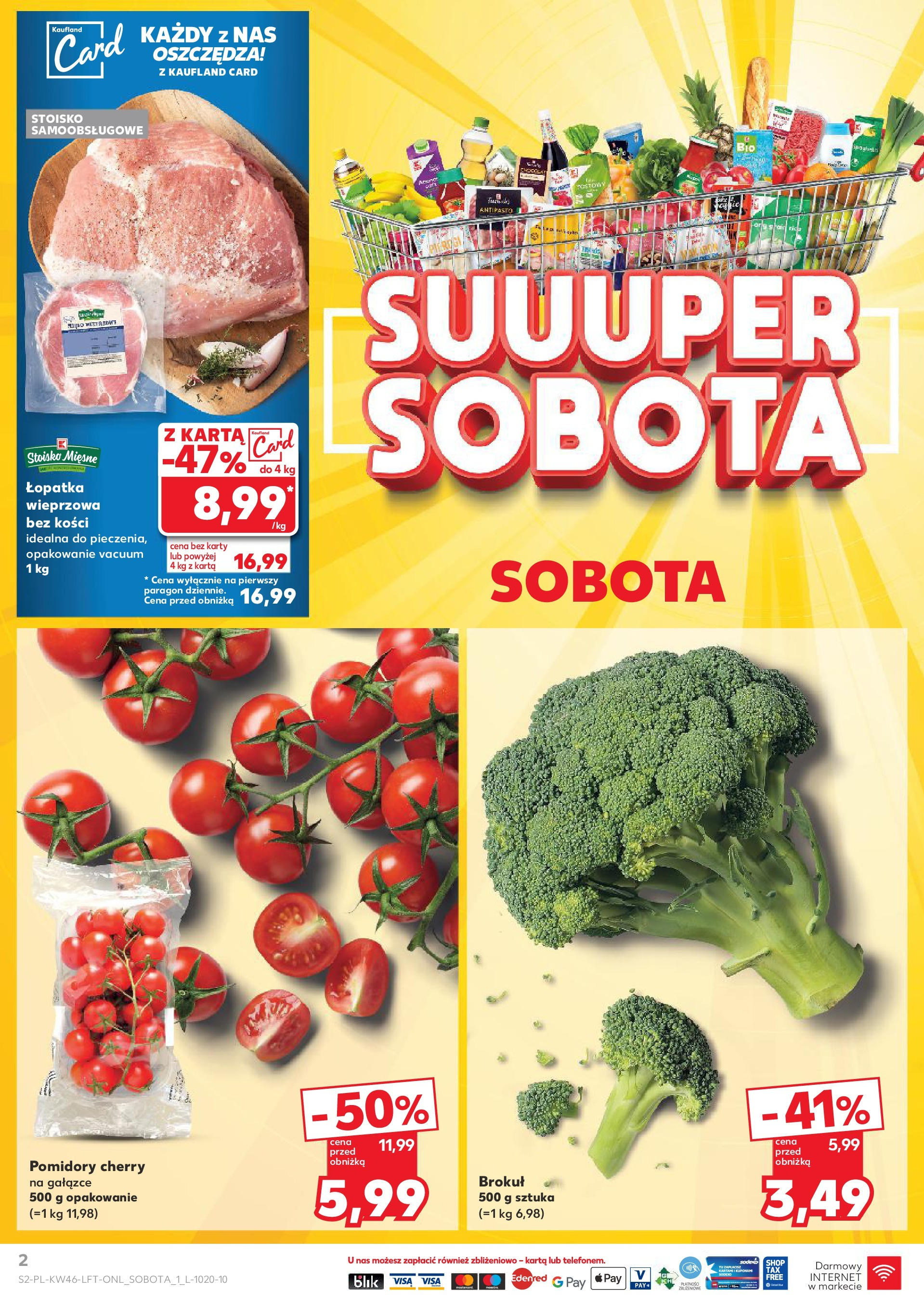 Kaufland gazetka (14.11.2024) od jutra ✳️ BLACK FRIDAY | Strona: 2 | Produkty: Karta, Brokuł, Pomidory