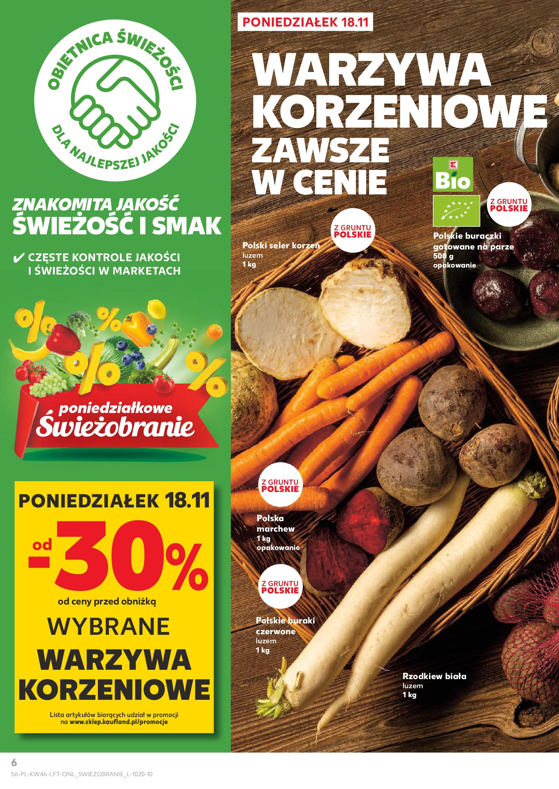 Kaufland gazetka (14.11.2024) od jutra ✳️ BLACK FRIDAY | Strona: 6 | Produkty: Buraki, Warzywa