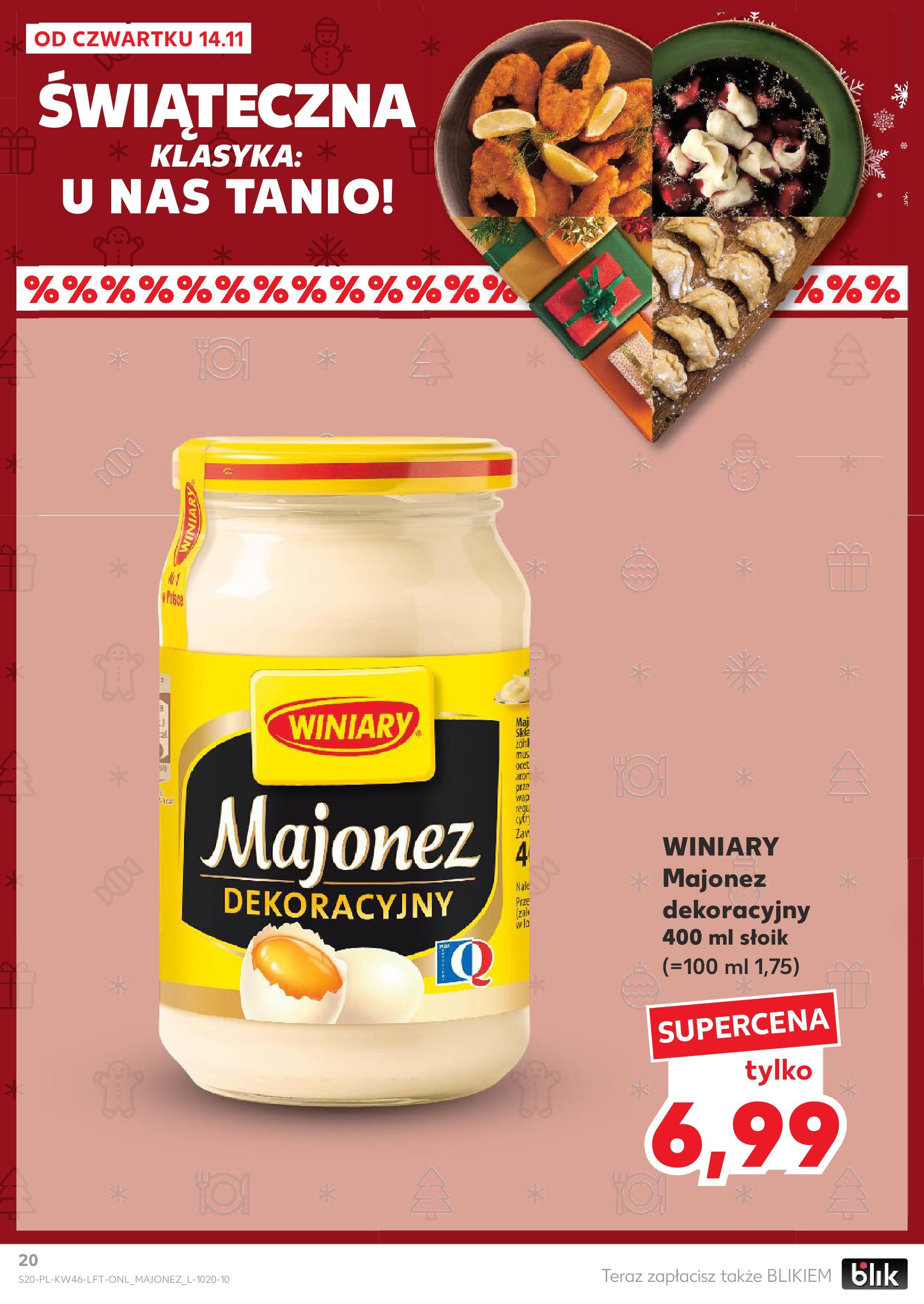 Kaufland gazetka (14.11.2024) od jutra ✳️ BLACK FRIDAY | Strona: 20 | Produkty: Majonez