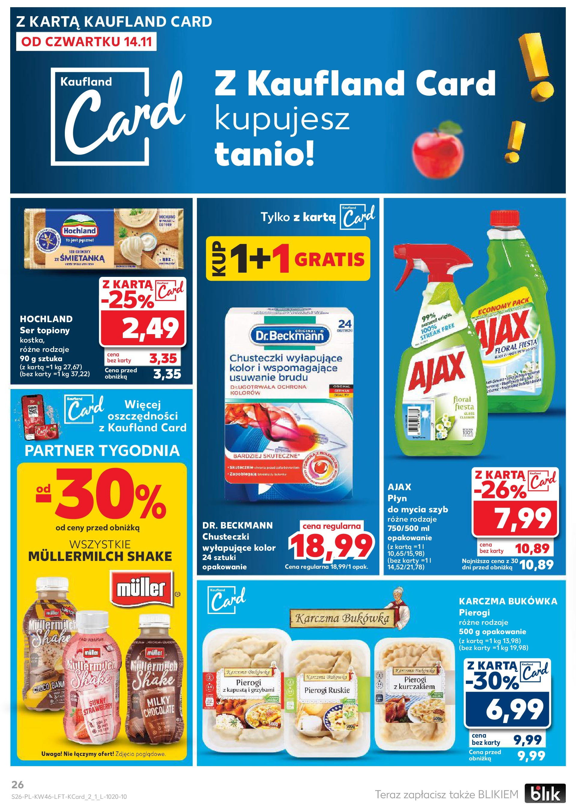 Kaufland gazetka (14.11.2024) od jutra ✳️ BLACK FRIDAY | Strona: 26 | Produkty: Kapusta, Ser topiony, Pierogi, Cleaner